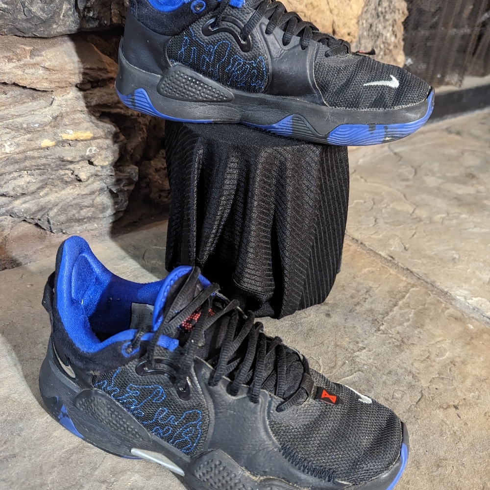 Nike PG 5 Black Lapis Clippers Away CW3143-004 Basketball Shoes SZ 7.5